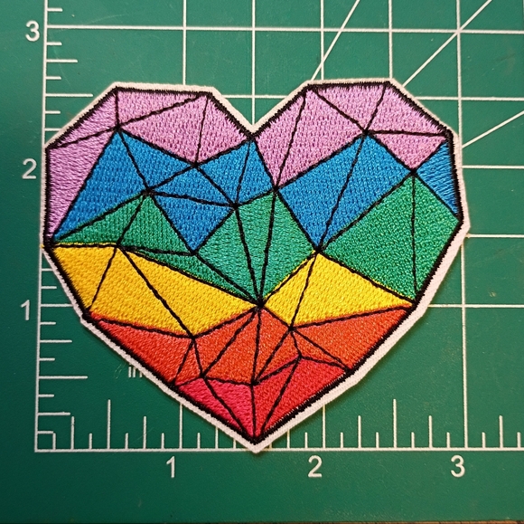 Hot Topic Accessories - 2/$10 Rainbow Colorful Geometric Heart Patch